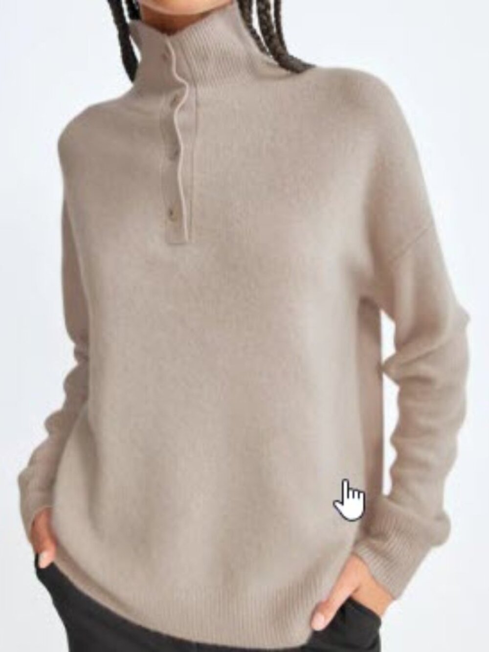 Babaton Luxe Cashmere Cream Button-Front Sweater